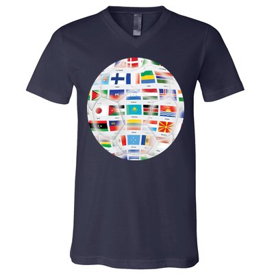 World Soccer Ball V-Neck T-Shirt