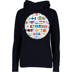 World Soccer Ball Womens Funnel Neck Pullover Hood