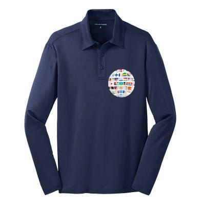 World Soccer Ball Silk Touch Performance Long Sleeve Polo