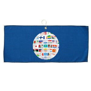 World Soccer Ball Large Microfiber Waffle Golf Towel