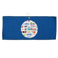 World Soccer Ball Large Microfiber Waffle Golf Towel