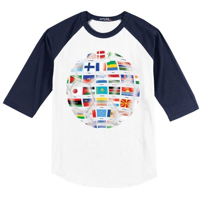 World Soccer Ball Baseball Sleeve Shirt