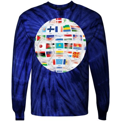 World Soccer Ball Tie-Dye Long Sleeve Shirt