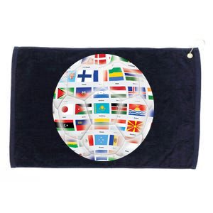 World Soccer Ball Grommeted Golf Towel