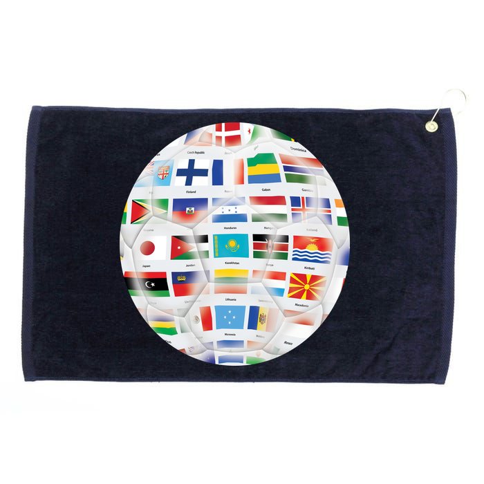 World Soccer Ball Grommeted Golf Towel