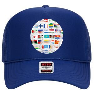 World Soccer Ball High Crown Mesh Back Trucker Hat