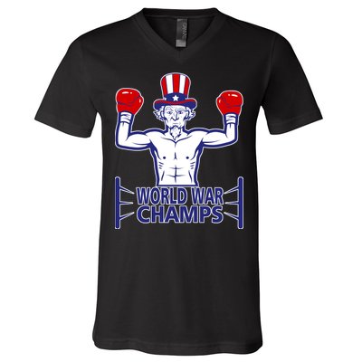 World War Champs Uncle Sam V-Neck T-Shirt