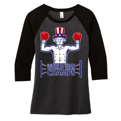 World War Champs Uncle Sam Women's Tri-Blend 3/4-Sleeve Raglan Shirt