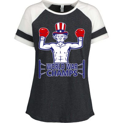 World War Champs Uncle Sam Enza Ladies Jersey Colorblock Tee