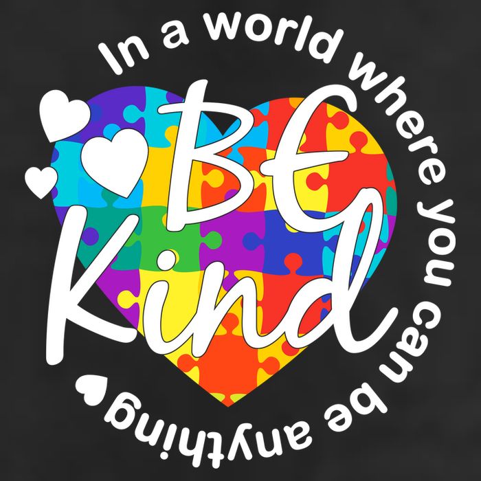 World Where You Can Be Anything Be Kind Autism Heart Cool Comfort Performance Bucket Hat