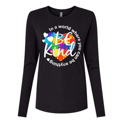 World Where You Can Be Anything Be Kind Autism Heart Womens Cotton Relaxed Long Sleeve T-Shirt