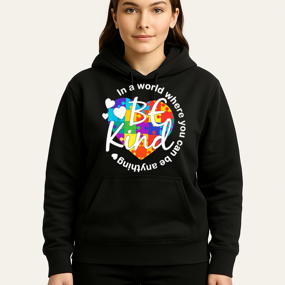 World Where You Can Be Anything Be Kind Autism Heart Hoodie