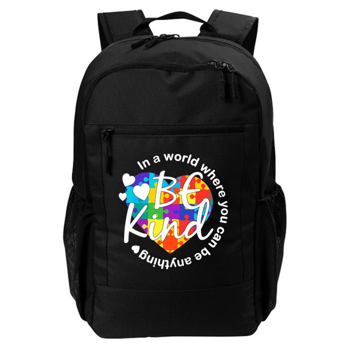 World Where You Can Be Anything Be Kind Autism Heart Backpack