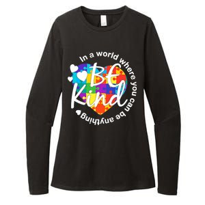 World Where You Can Be Anything Be Kind Autism Heart Womens CVC Long Sleeve Shirt