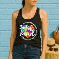 World Where You Can Be Anything Be Kind Autism Heart Womens Tank Top