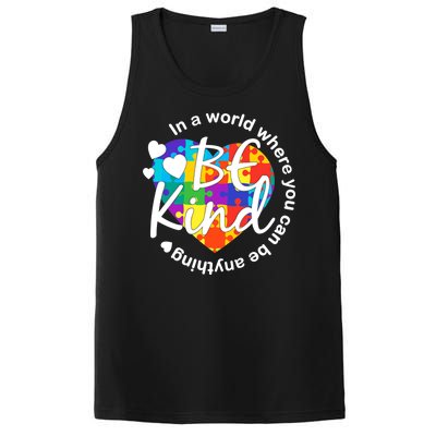 World Where You Can Be Anything Be Kind Autism Heart PosiCharge Competitor Tank