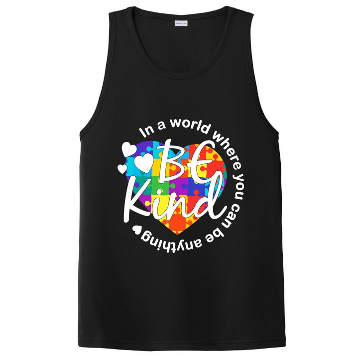 World Where You Can Be Anything Be Kind Autism Heart PosiCharge Competitor Tank