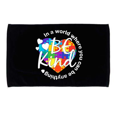 World Where You Can Be Anything Be Kind Autism Heart Microfiber Hand Towel