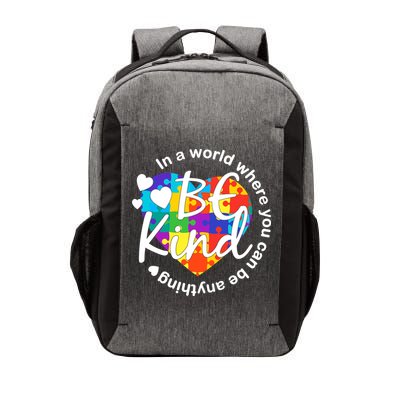 World Where You Can Be Anything Be Kind Autism Heart Vector Backpack