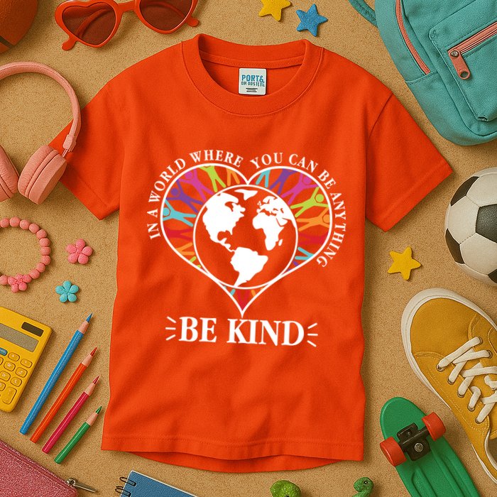 World Where You Can Be Anything Be Kind World Unity Day Kids T-Shirt