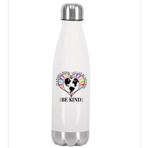 World Where You Can Be Anything Be Kind World Unity Day Stainless Steel Insulated Water Bottle