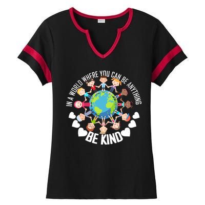 World Where You Can Be Kind Anti-Bullying Ladies Halftime Notch Neck Tee