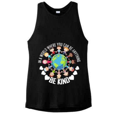 World Where You Can Be Kind Anti-Bullying Ladies PosiCharge Tri-Blend Wicking Tank