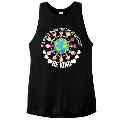 World Where You Can Be Kind Anti-Bullying Ladies PosiCharge Tri-Blend Wicking Tank