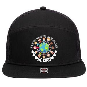 World Where You Can Be Kind Anti-Bullying 7 Panel Mesh Trucker Snapback Hat