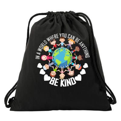 World Where You Can Be Kind Anti-Bullying Drawstring Bag