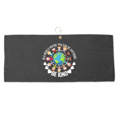 World Where You Can Be Kind Anti-Bullying Large Microfiber Waffle Golf Towel