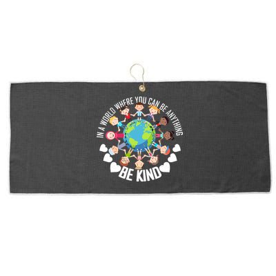 World Where You Can Be Kind Anti-Bullying Large Microfiber Waffle Golf Towel