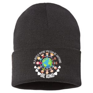 World Where You Can Be Kind Anti-Bullying Sustainable Knit Beanie