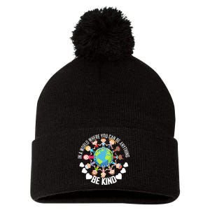 World Where You Can Be Kind Anti-Bullying Pom Pom 12in Knit Beanie