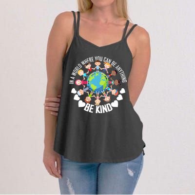 World Where You Can Be Kind Anti-Bullying Women's Strappy Tank