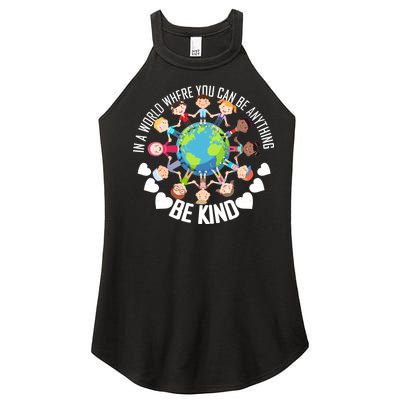 World Where You Can Be Kind Anti-Bullying Women's Perfect Tri Rocker Tank