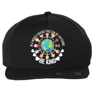 World Where You Can Be Kind Anti-Bullying Wool Snapback Cap