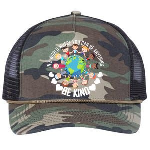 World Where You Can Be Kind Anti-Bullying Retro Rope Trucker Hat Cap