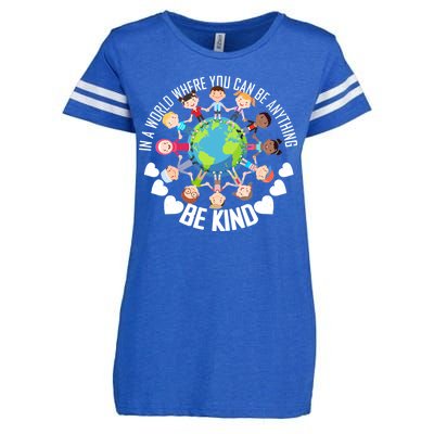 World Where You Can Be Kind Anti-Bullying Enza Ladies Jersey Football T-Shirt