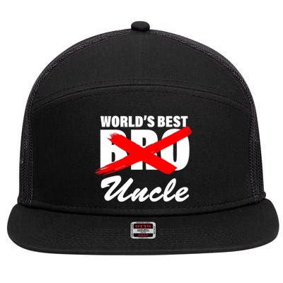 Worlds Best Bro (Uncle) Funny 7 Panel Mesh Trucker Snapback Hat