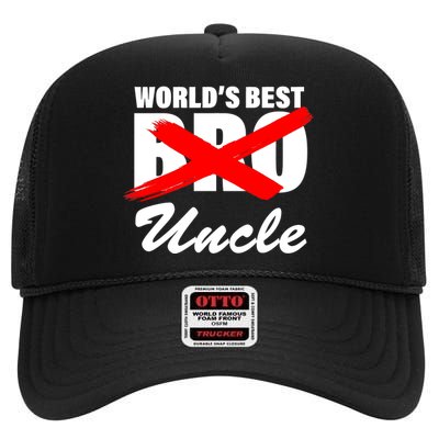 Worlds Best Bro (Uncle) Funny High Crown Mesh Back Trucker Hat