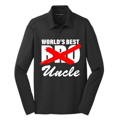 Worlds Best Bro (Uncle) Funny Silk Touch Performance Long Sleeve Polo