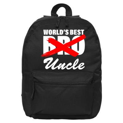 Worlds Best Bro (Uncle) Funny 16 in Basic Backpack
