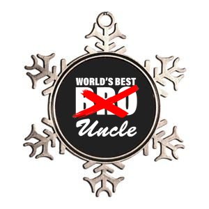 Worlds Best Bro (Uncle) Funny Metallic Star Ornament