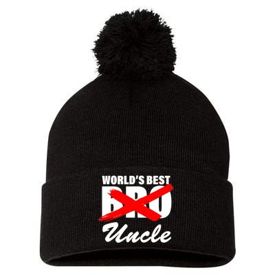 Worlds Best Bro (Uncle) Funny Pom Pom 12in Knit Beanie