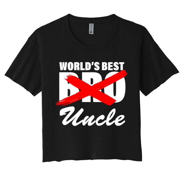 Worlds Best Bro (Uncle) Funny Women's Crop Top Tee