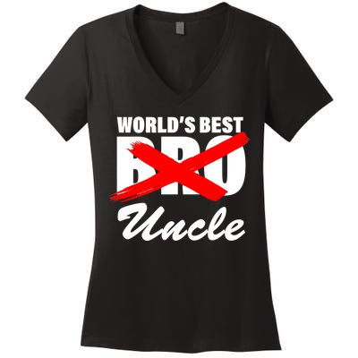 Worlds Best Bro (Uncle) Funny Women's V-Neck T-Shirt