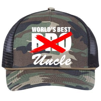 Worlds Best Bro (Uncle) Funny Retro Rope Trucker Hat Cap