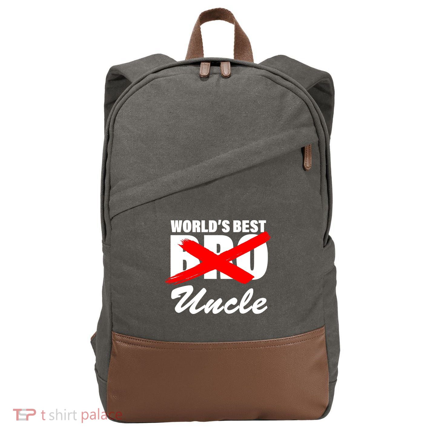 Worlds Best Bro (Uncle) Funny Cotton Canvas Backpack