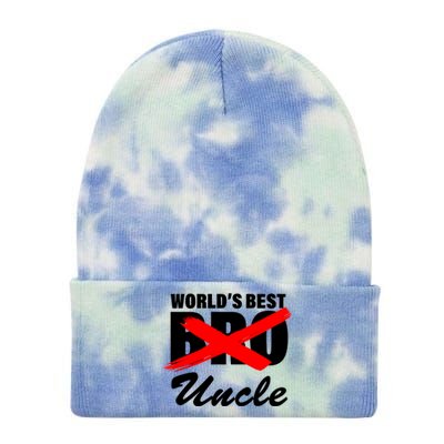 Worlds Best Bro (Uncle) Funny Tie Dye 12in Knit Beanie